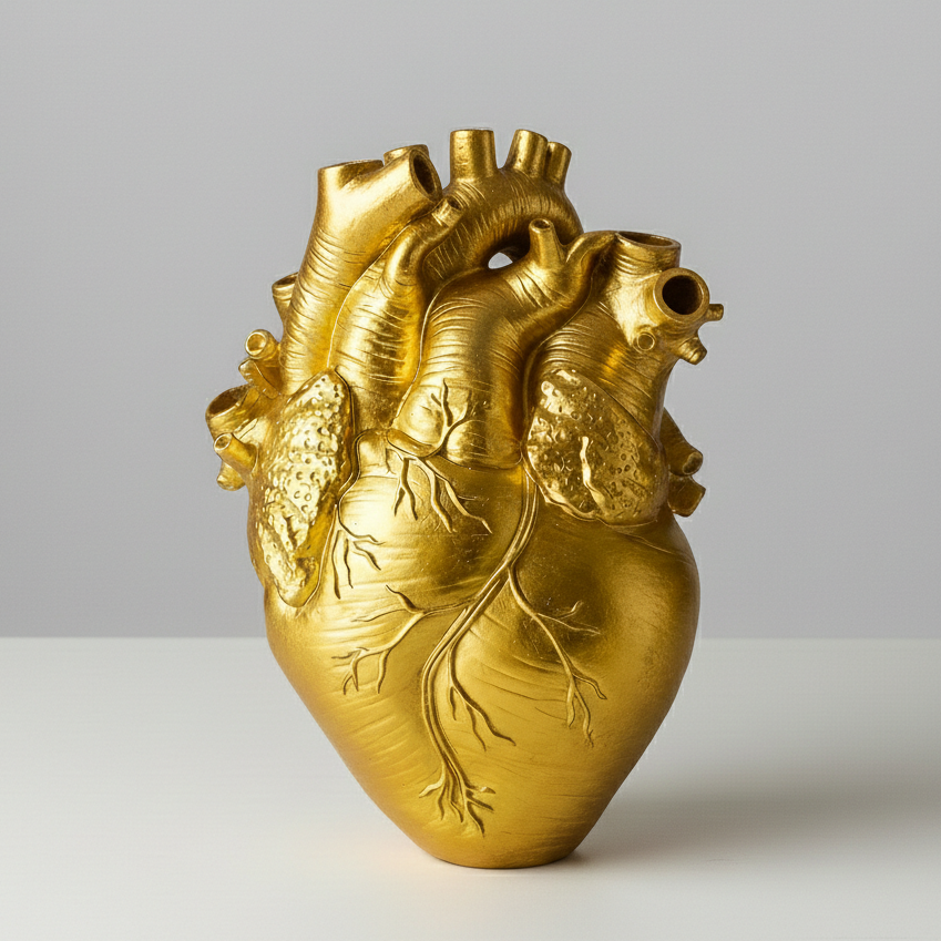 EcoHeart Shaped Vase – Bamboo & Wood Decorative Flower Vase