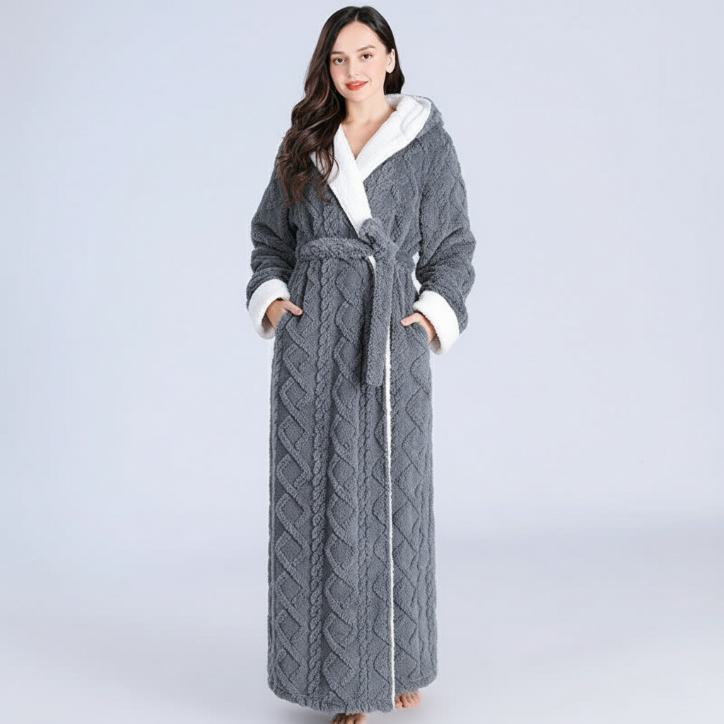 Long Hooded Robe - Soft and Comfy
