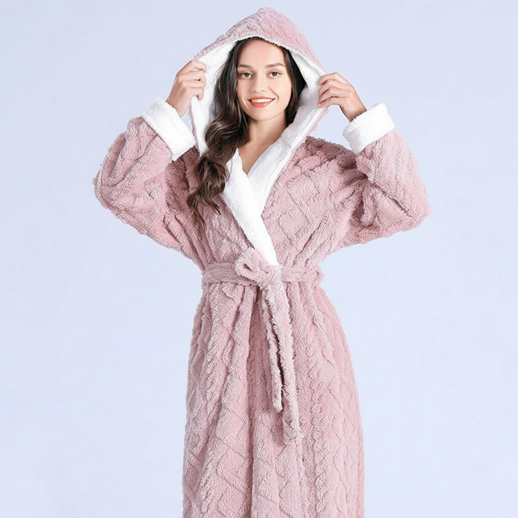 Long Hooded Robe - Soft and Comfy
