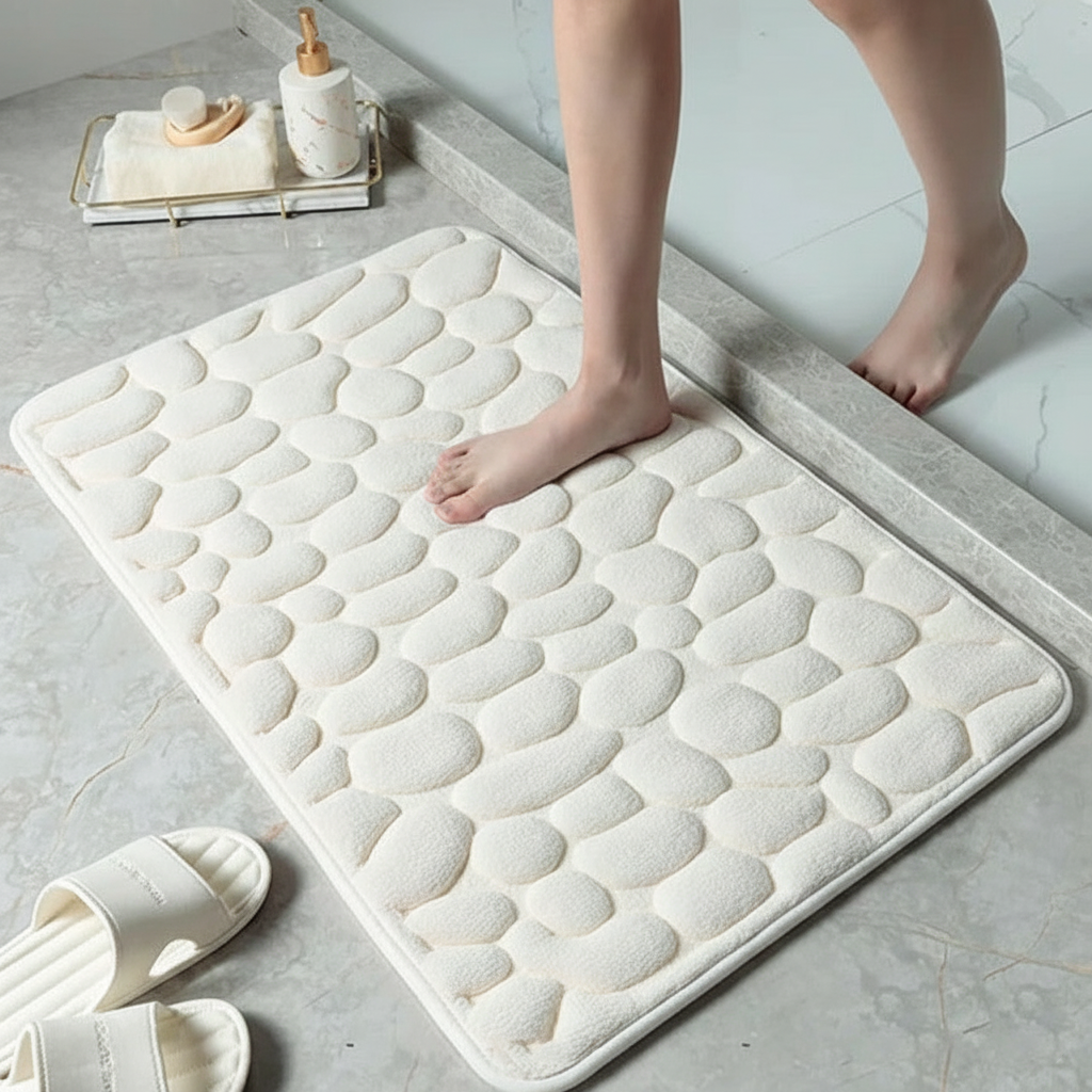 Versatile Cobblestone Design Bathmat – Soft and Highly Absorbent