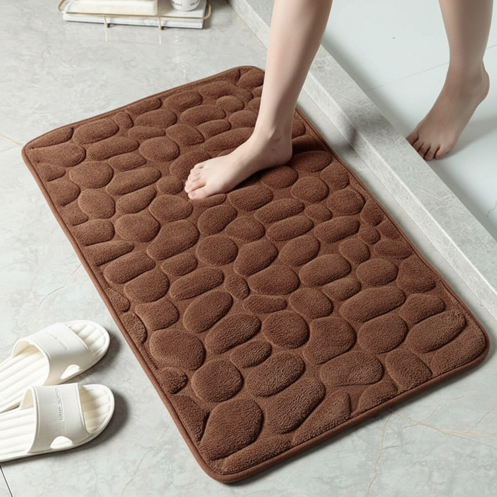 Versatile Cobblestone Design Bathmat – Soft and Highly Absorbent