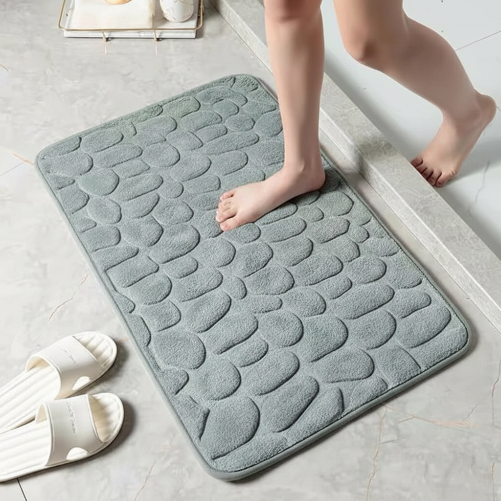 Versatile Cobblestone Design Bathmat – Soft and Highly Absorbent