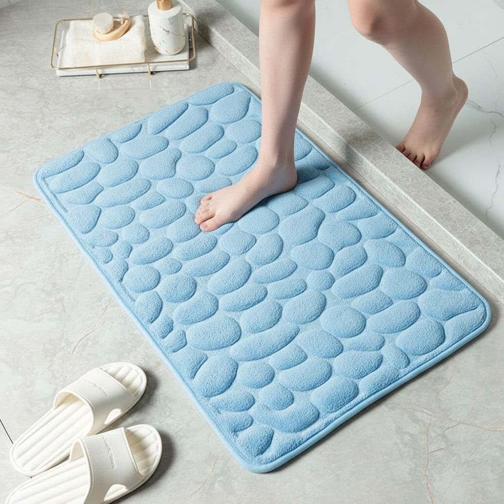 Versatile Cobblestone Design Bathmat – Soft and Highly Absorbent