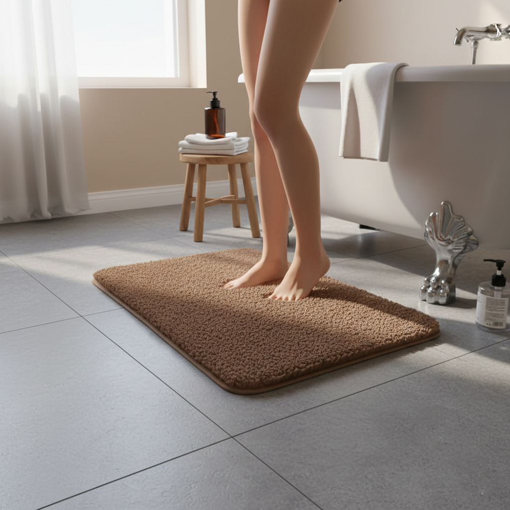 Fluffy Bath Rug - Soft Absorbent Quick-Drying