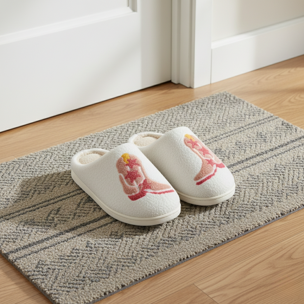 Cowboy Boots Slippers - Non-slip Thermoplastic Rubber Sole