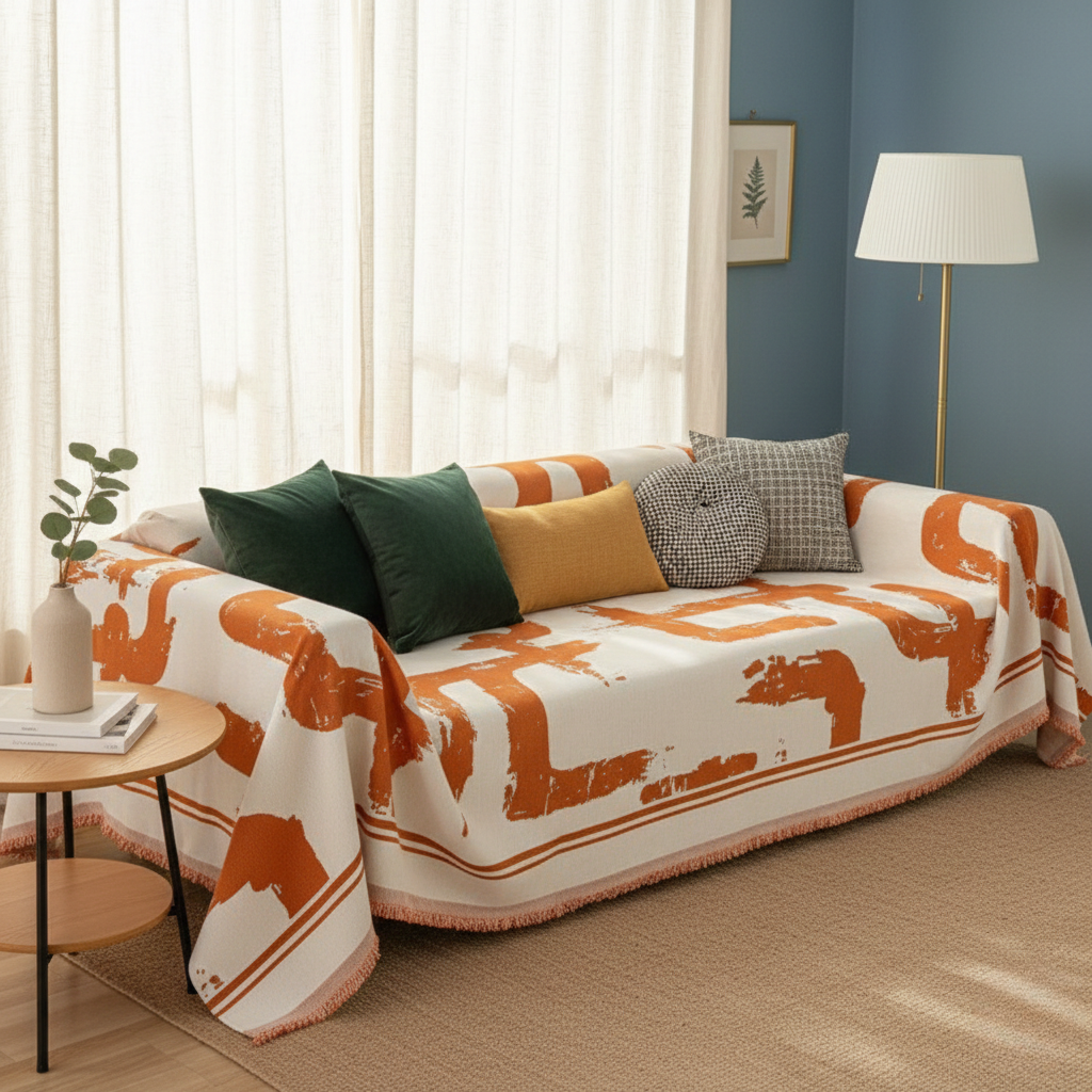 Monochrome Chic Sofa Cover - Jacquard Fabric for Sofa and Living Room