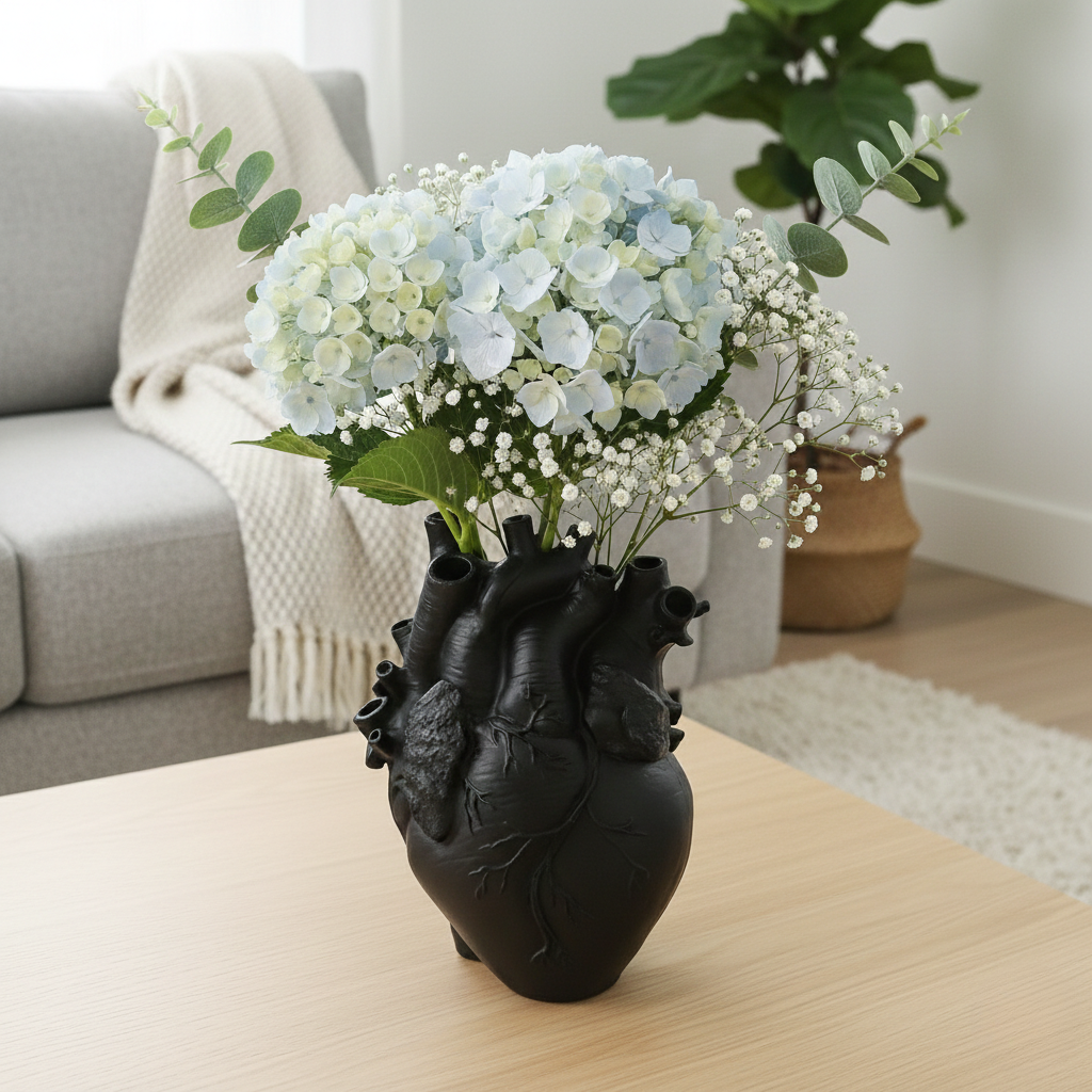 EcoHeart Shaped Vase – Bamboo & Wood Decorative Flower Vase