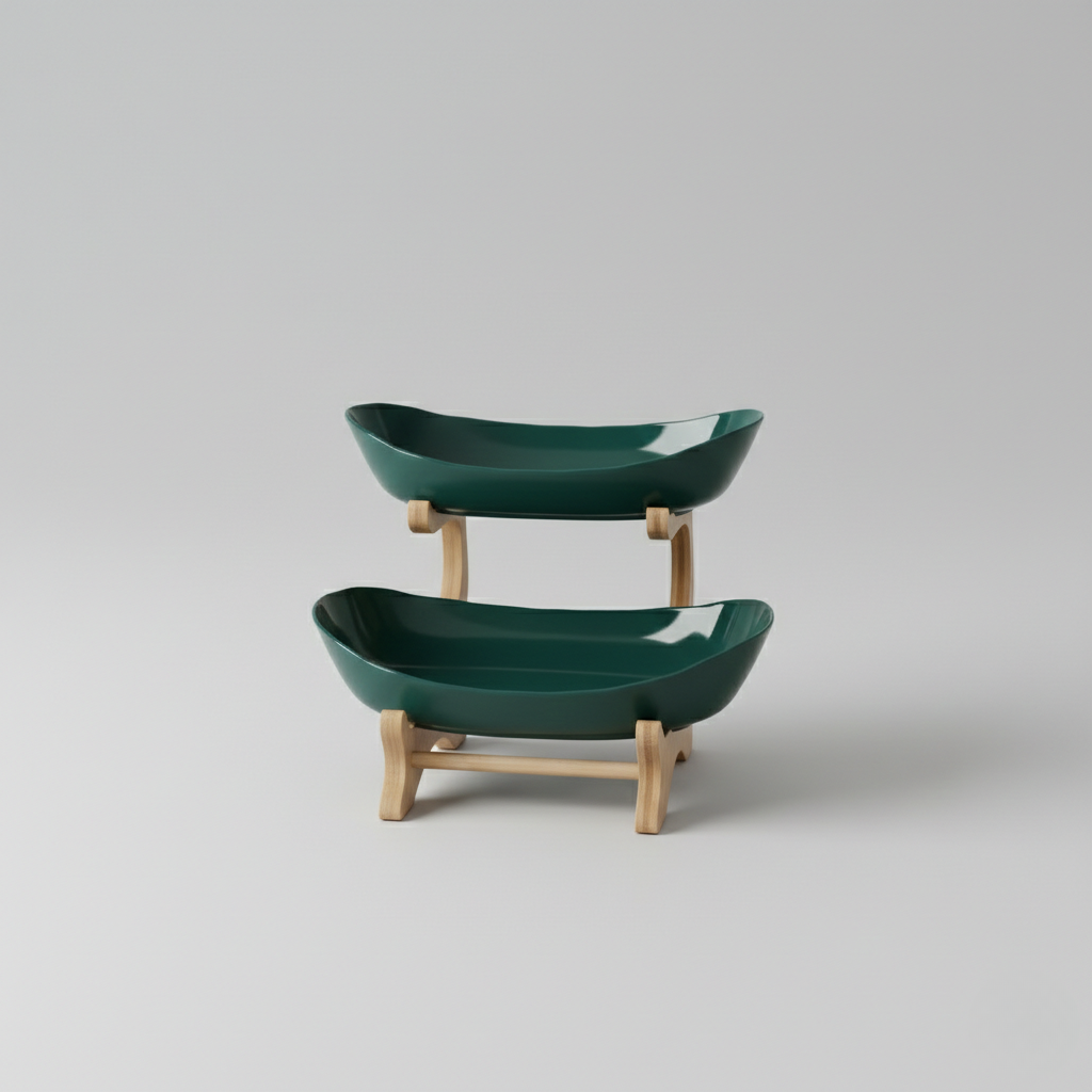 Modern Fruit Bowl - Multi-tiered Wooden for Kitchen