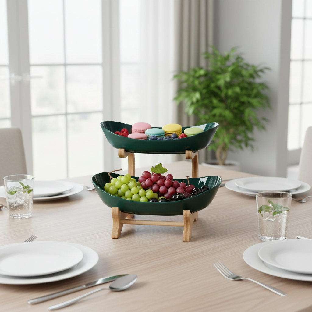 Modern Fruit Bowl - Multi-tiered Wooden for Kitchen
