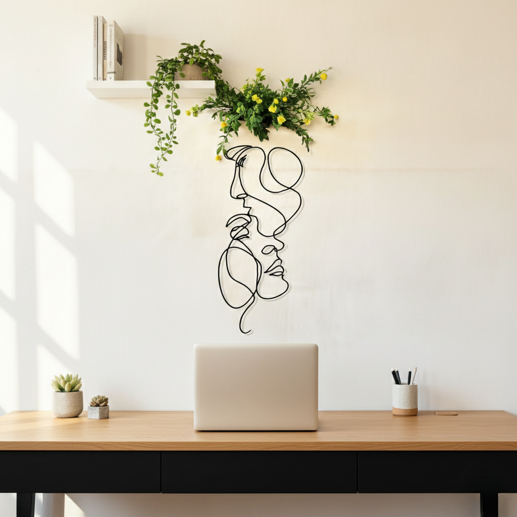 3D Metal Wall Art – Minimalist Decorative Sculpture
