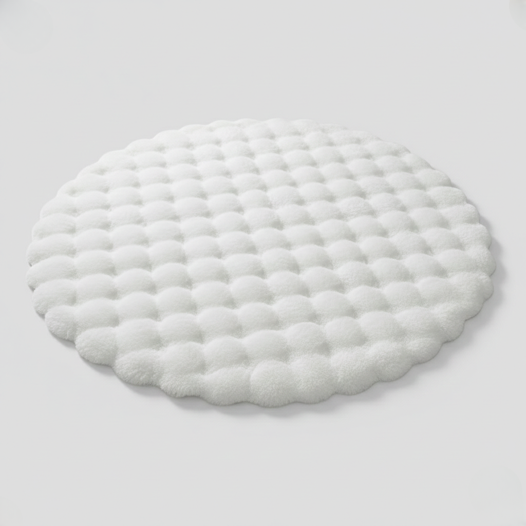 Fluffy Cush Rug 90x90cm – Non-Slip Premium Fleece Area Rug for Living Room