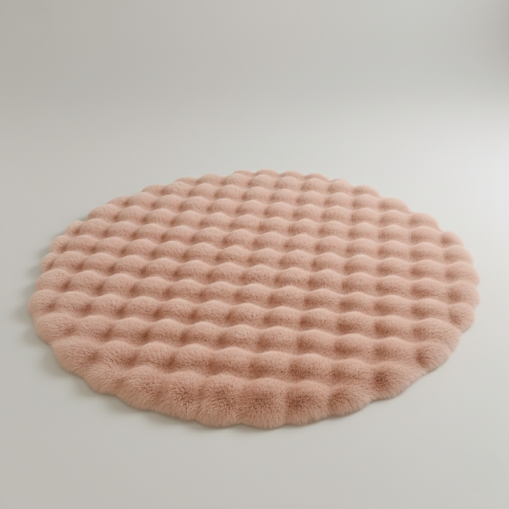 Fluffy Cush Rug 90x90cm – Non-Slip Premium Fleece Area Rug for Living Room