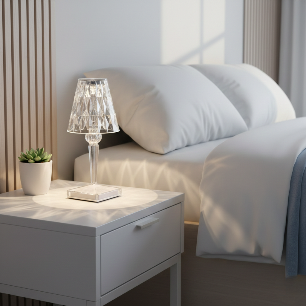 LED Crystal Table Lamp - Elegant Diamond Design