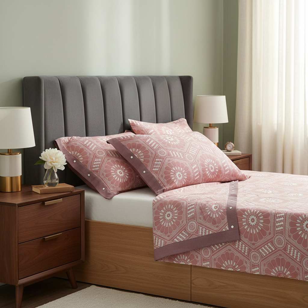 Pure Cotton Buttoned Pillowcase – Soft & Stylish Bedding Accent