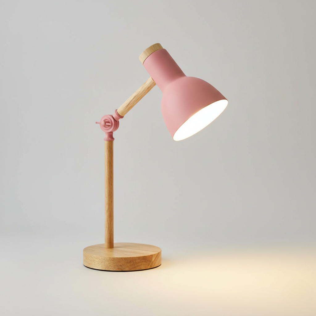 LED Desk Lamp – Nordic Wood Design for Work and Living Room