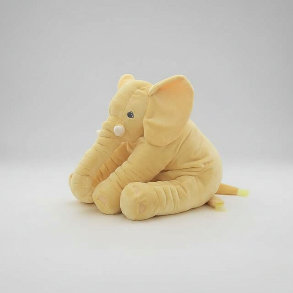 Elephant Cuddly Cushion - Plush Faux for Living Room and Bedroom