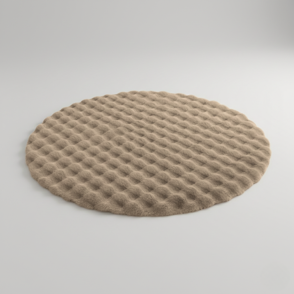 Fluffy Cush Rug 90x90cm – Non-Slip Premium Fleece Area Rug for Living Room