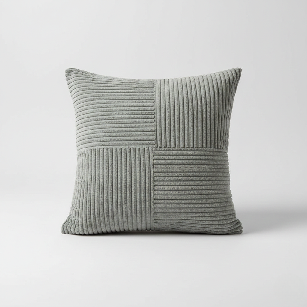 Splicing Soft Corduroy Cushion Cover for Couch – Rustic Living Room Decor