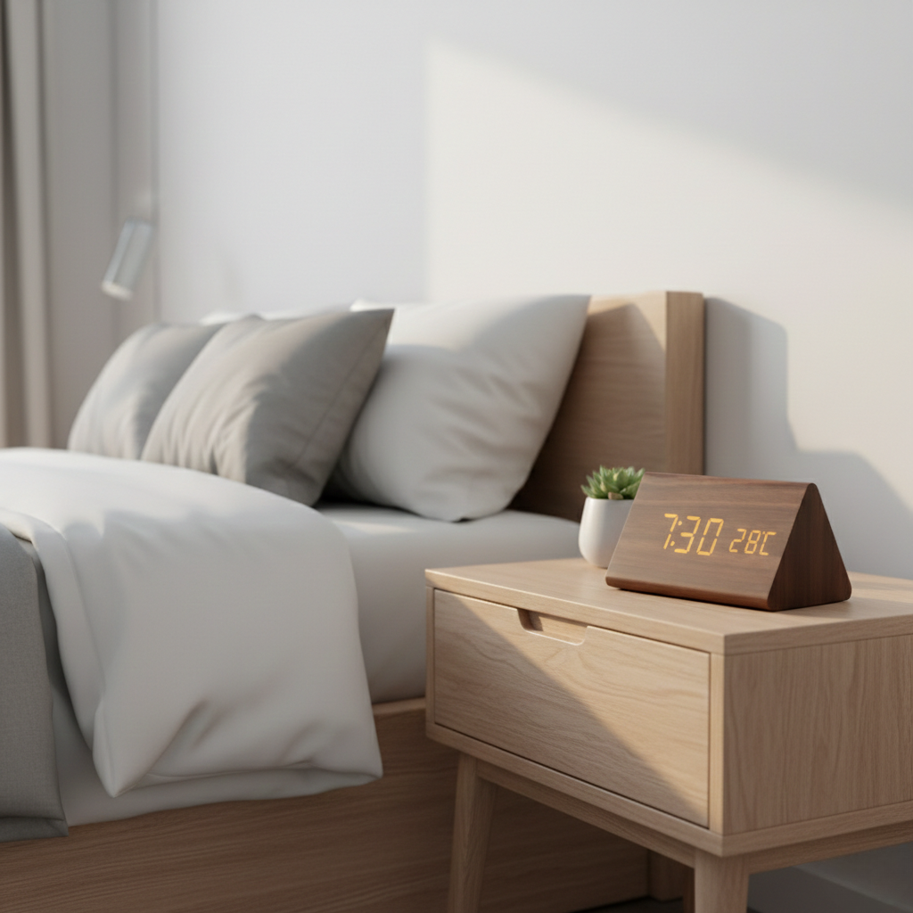 Wood-sense LED Wooden Clock - Stylish Wood Grain for Every Room