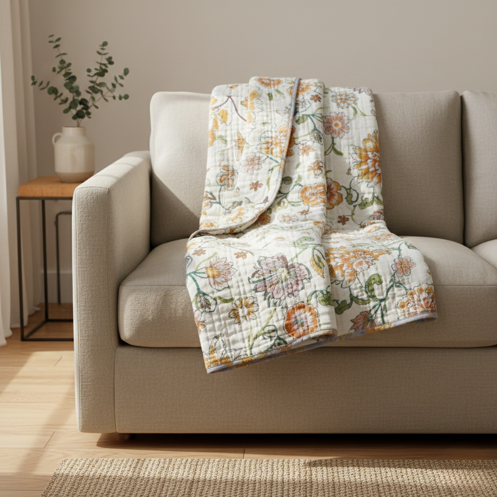 Blanket - Cotton Wildflower Botanical Reverie
