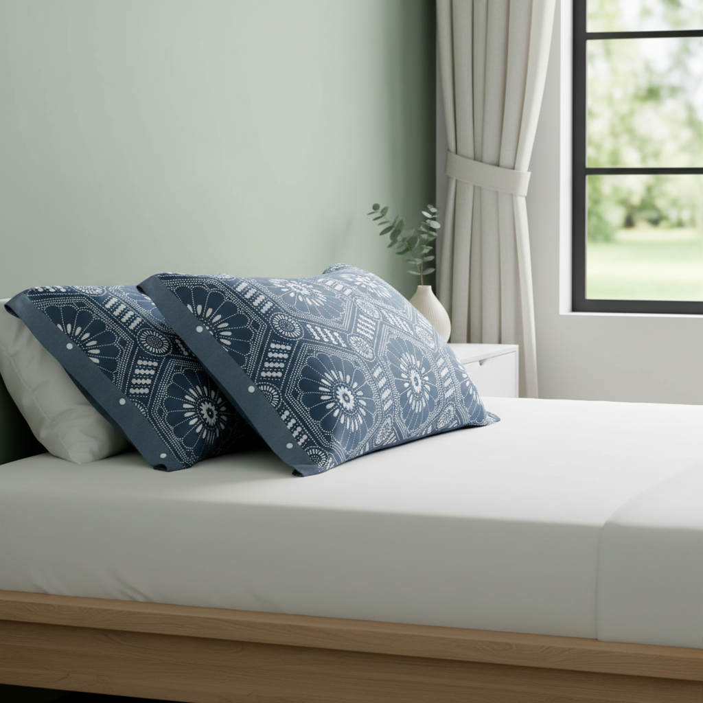 Pure Cotton Buttoned Pillowcase – Soft & Stylish Bedding Accent