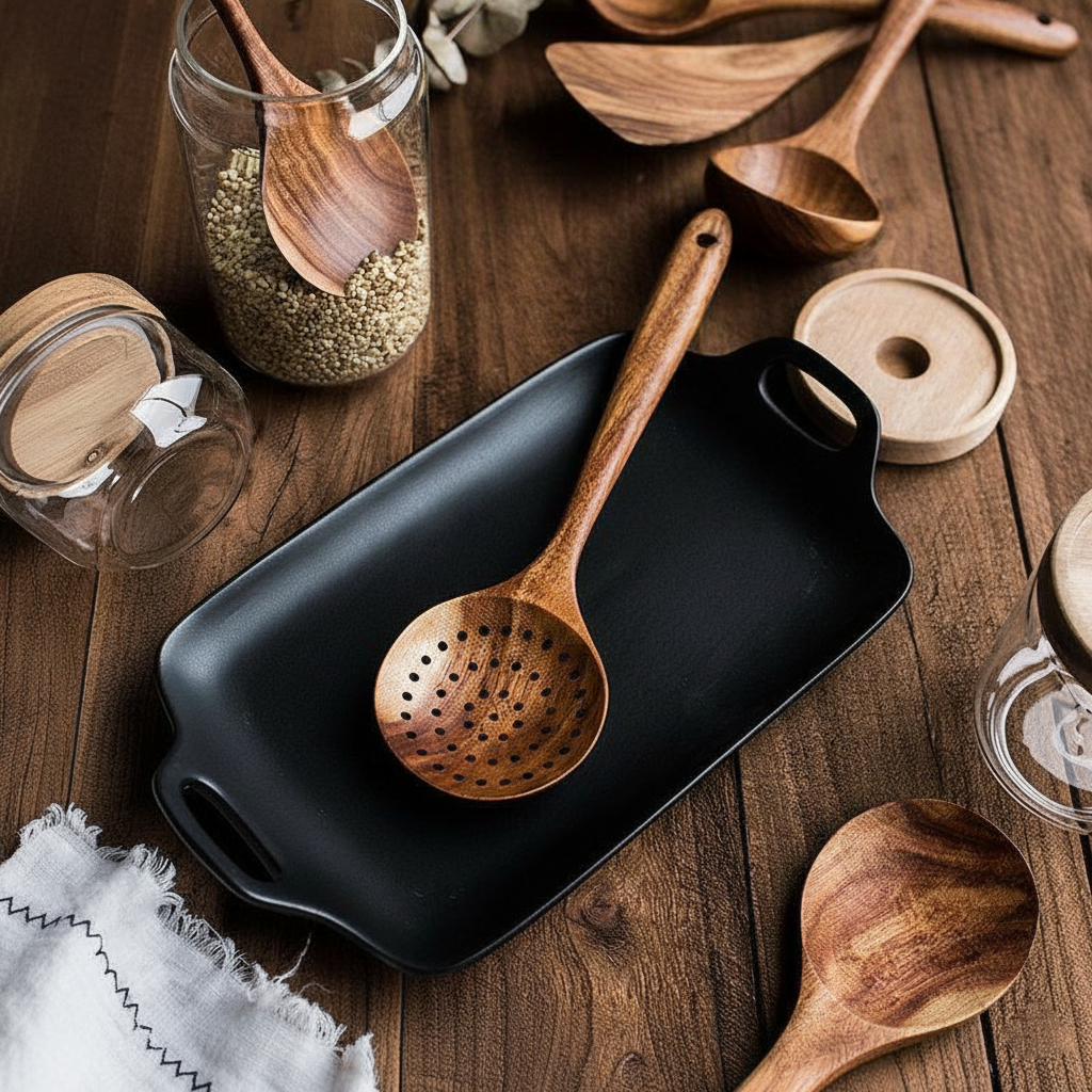 Wooden Cooking Utensils - 7- Piece Set