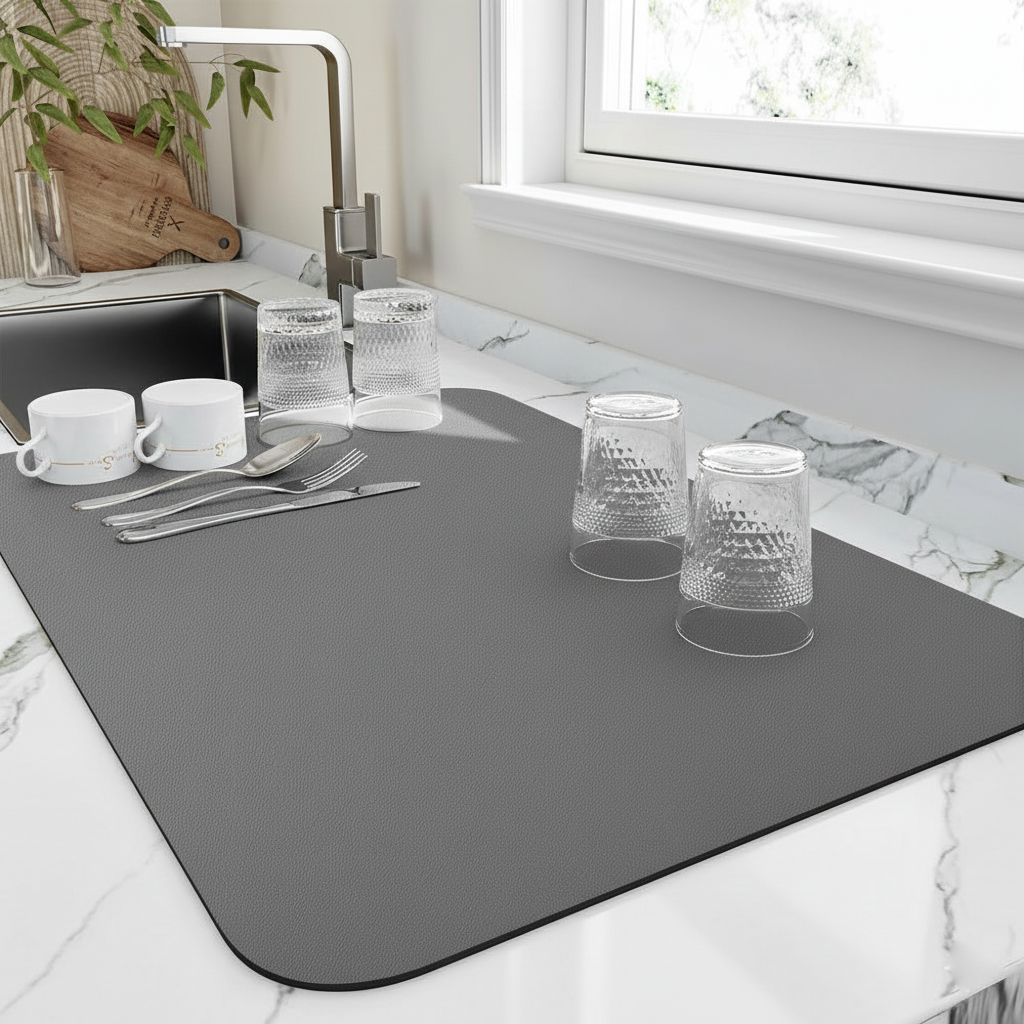 Kitchen Dish Mat - Absorbent & Quick Dry