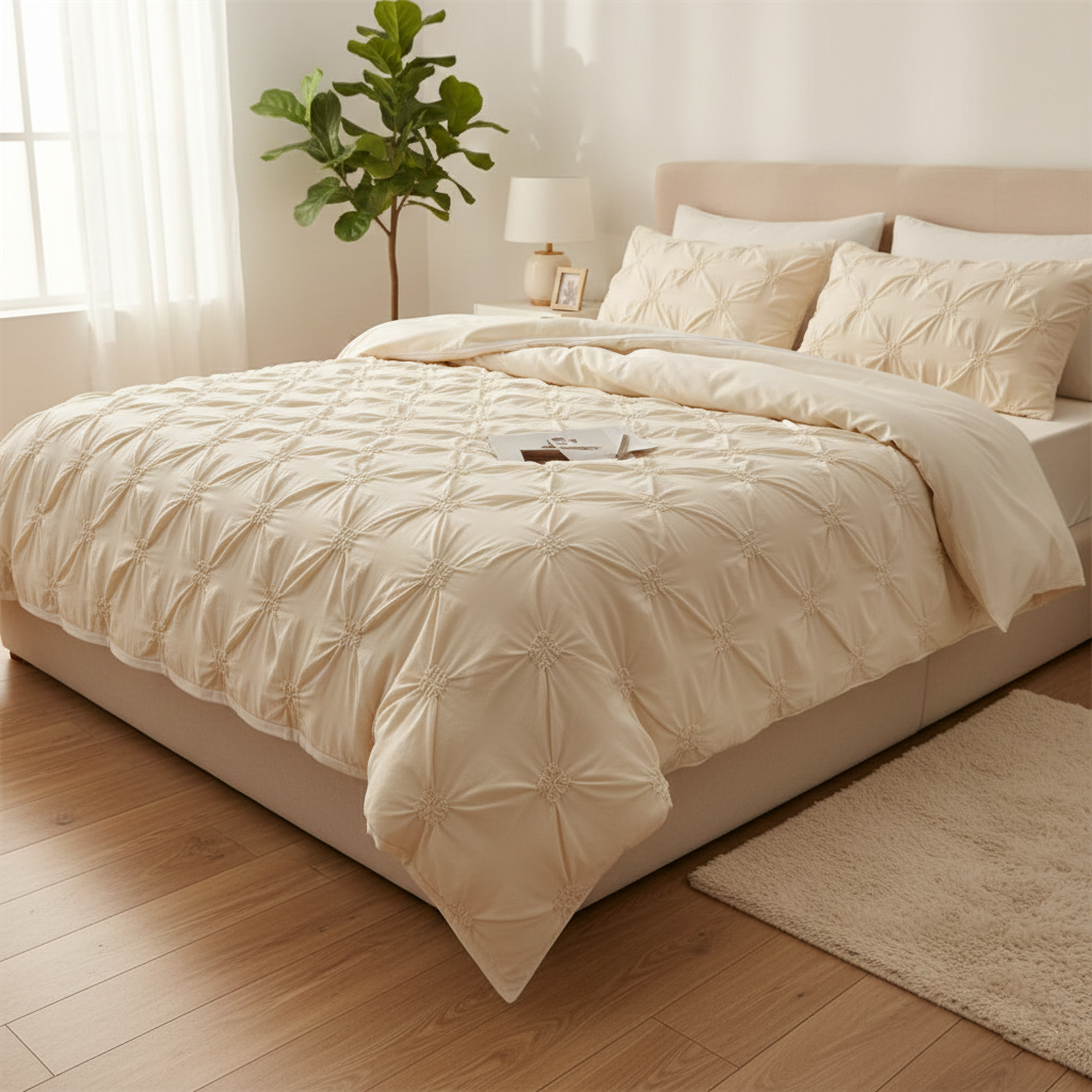 Ruffle Flower Cover | Bedding Quilt Set