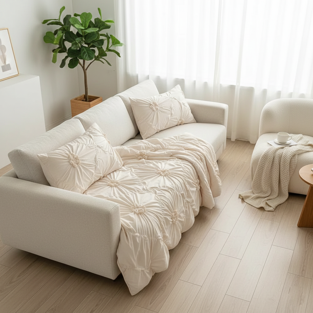 Ruffle Flower Cover | Bedding Quilt Set